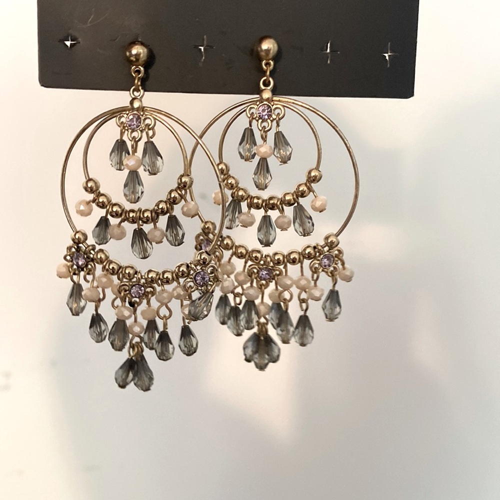 Gold tiered earrings